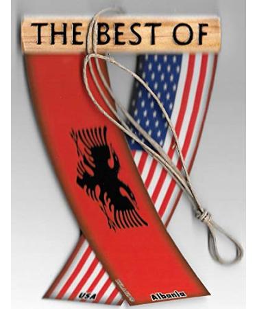ALBANIA AND USA ALBANIAN EUROPEAN EUROPE AMERICAN REAR VIEW MIRROR MINI BANNER HANGING FLAGS FOR THE CAR UNITY FLAGZ..