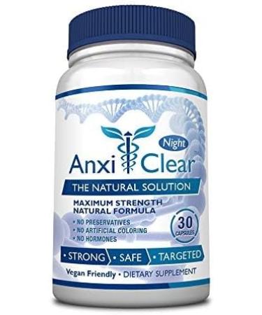 AnxiClear Night Mood Booster Calm Mind & Serotonin Elevation 5-HTP & L-Theanine 30 Capsules Made in USA International Shipping Available - Buy Online on GoSupps.com