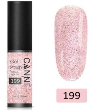 Gel Nail Polish UV CANNI 5ml Mini Set of 4 Glitter Pinks - Soak Off Base Top Colour Coat Manicure Acrylic Gifts Women Nails Set 5 - Buy Online on GoSupps.com