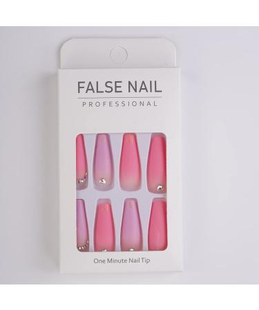 Xerling Bling Glitter Press On Nails - Butterfly & Rhinestone Designs 24Pcs Full Cover Coffin & Stiletto Tips for Women & Girls - Buy Online on GoSupps.com