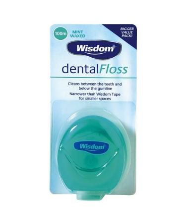 Wisdom Mint Waxed Dental Floss 100 m Pack of 12 100 m (Pack of 12) - Buy Online on GoSupps.com