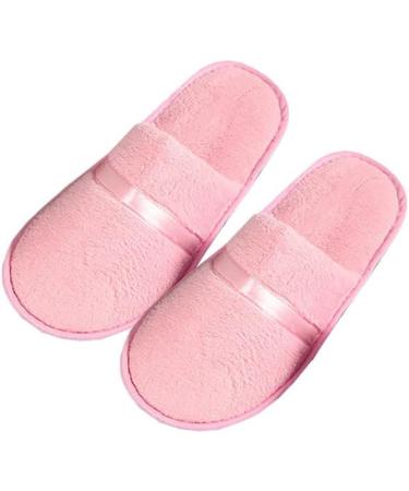 Tianmao 5 Pairs Hotel Slippers - Comfort Coral Fleece Guest Slippers with Closed Toes for Spa & Travel - Universal Size 28.5cm - Pink & Gray Set - Buy Online on GoSupps.com