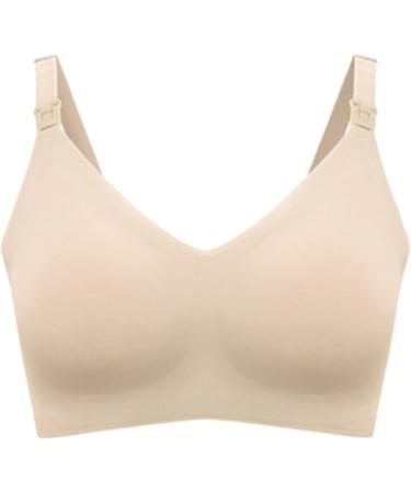 Ultra Comfort Women's Bustier Bra - Seamless Wireless Sleep Bralette with Lace - XXL Khaki for Pregnancy & T-Shirt Wear - Buy Online on GoSupps.com
