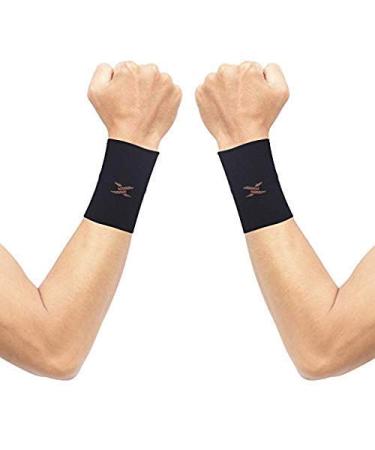 Thx4copper 1 pair of compression wrist bandages Copper Infused Wrist Strap wrist support Wrist wraps wrist bandages for improving blood circulation and relaxation unisex black XXL