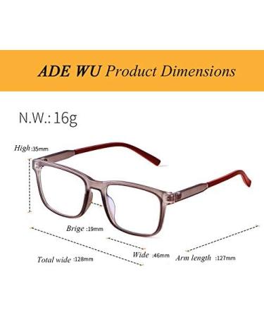 ADEWU Children's Blue Light Filter Glasses - TR90 Anti-Tiredness Rectangular Frame for Boys & Girls (Dark Gray/Red) - Buy Online on GoSupps.com