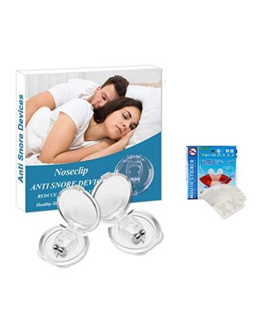 Clipple Silicone Magnetic Anti Snore Transparent Silicone Stop Snoring Device Silicone Nose Clip Tools Professional Relieve Snore Mini Comfortable Sleep Sleeping Aid for Men Women (2 pcs)