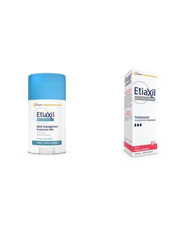 ETIAXIL - Anti-transpirant - Transpiration Mod r e - Protection 48h - Aisselles - Stick - 40 ml & D transpirant - Traitement Transpiration Excessive - Pieds - Peaux Normales - 100 ml + D transpirant - Pieds - 100 ml