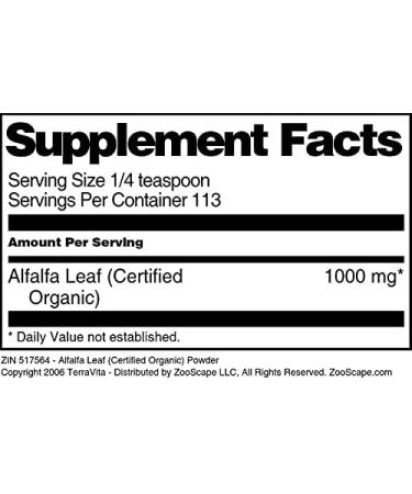 Alfalfa Leaf (Certified Organic) Powder (4 oz ZIN: 517564) - 3 Pack - Buy Online on GoSupps.com
