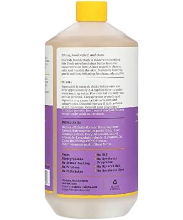 Alaffia Kids Bubble Bath Lemon Lavender - 32 fl oz (950 ml) | Natural & Gentle Bathing for Kids - Buy Online on GoSupps.com
