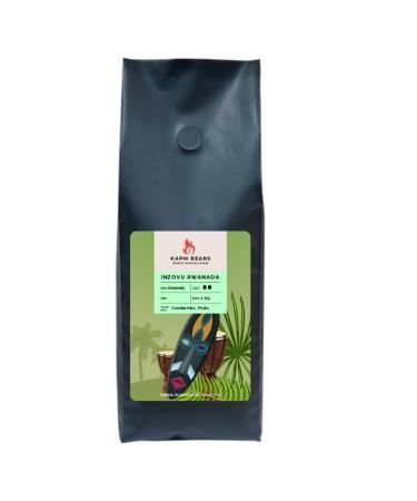 Kaphi Beans Roasted Coffee - Inzovu Rwanda - Medium Roast - 100% Arabica Beans - Freshly Roasted Whole Beans (Pack Of 1kg)