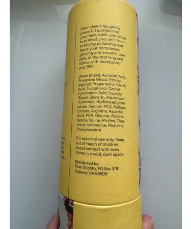 Dear Brightly Vitamin C Serum with Ferulic Acid & Vitamin E | Glowing Skin Sensitive Skin Friendly | Refillable 0.7 fl oz Glass Bottle - Buy Online on GoSupps.com