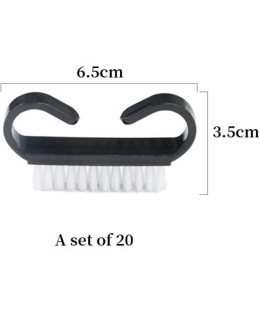 20 Piece Black Handle Nail Cleaning Brush Set for Toes and Nails - Buy Online on GoSupps.com