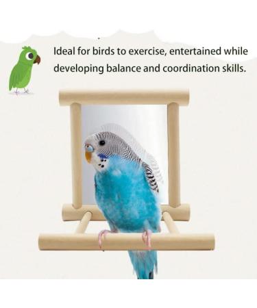 NINGVIHE Bird Mirror Bird Swing Parrot Cage Toys Bird Toy for Parrot Parakeets Conures Cockatiels Cage Swing Wooden Fun Play Toy for Birds (2 PACK) - Buy Online on GoSupps.com