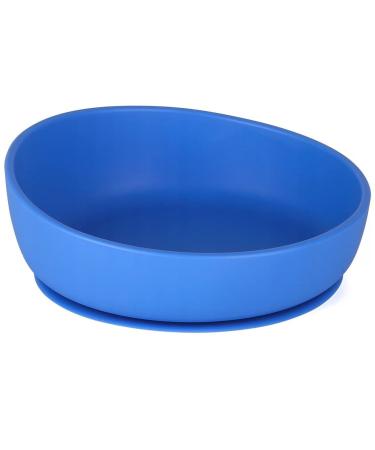 Doidy Baby Bowls for Weaning -Suction Bowl- Non-Slip Feeding Bowls - Slanted High Side Design Suction Bowl - Use from 6+ Months to Toddler 300ml (Blue)