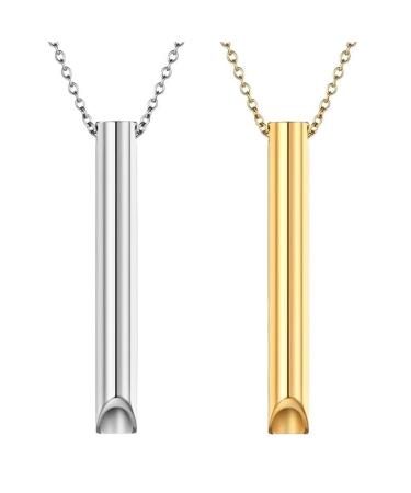 Rtbrcg 2 pieces breath chain smoke cessation aids stress relief necklace with trailer for men women meditation stress reduction against fear slowdown breathing exercise device