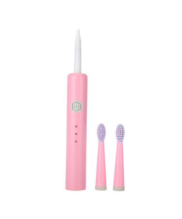 3 colors electrical ultrasound vibration waterproof toothbrush soft hair toothbrush for adults household sonic power whitening smart timer (pink)