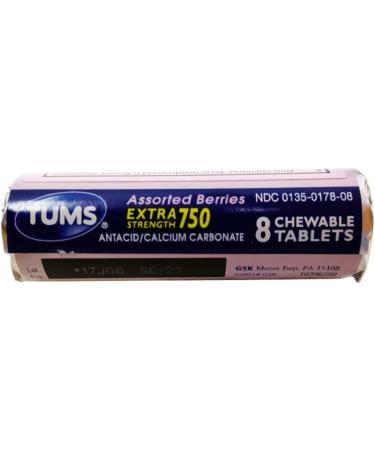 Buy Tums Antacid Extra Strength - Fast Acting Heartburn Relief & Chewy Berry Bites (12 Rolls) - International Shipping Available - Buy Online on GoSupps.com