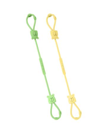 Vicloon Silicone Toy Clip 2Pcs Toy Safety Straps Food Grade Silicone Pacifier Clips Sippy Cup Strap Adjustable Stroller Pacifier Strap Hanging Toys Baby Toy Anti Drop Chain(Bear-Yellow/Green) - Buy Online on GoSupps.com