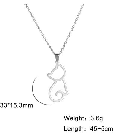 TEAMER Stainless Steel Pet Pendant Necklace - Cute Dog Cat Horse & Fox Jewelry for Women - Silver Chain - Buy Online on GoSupps.com