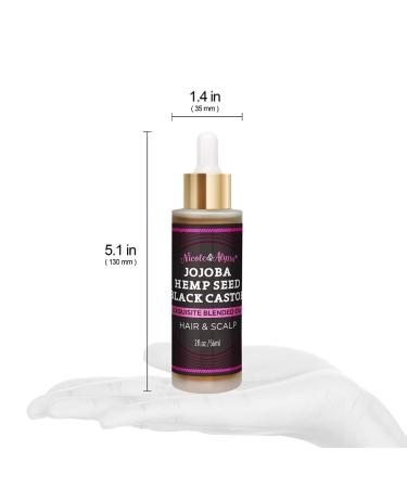 Nicole & Alyssa Hair and Scalp Oil 2oz - Blended Oil (Jojoba Oil Hemp Seed Oil Black Castor Oil) (Pack of 2) 1 Fl Oz (Pack of 2) - Buy Online on GoSupps.com