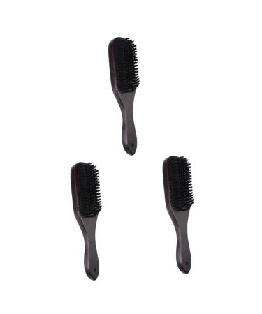 Minkissy 3 curly hairbrush nail cleaning brush nail cleaner brush synthetic beard brush beard care brush with wooden handle face brush for men beard brush face brush