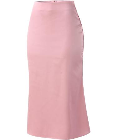 Shop Elegant Women's Knee-Length Lace Trim Mini Skirt | Adjustable Vintage Floral Swing Skirt in Pink - Buy Online on GoSupps.com