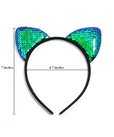 KIPETTO 8Pcs Reversible Sequin Cat Ears Headbands for Women and Girls - Sparkly Hair Accessories - Buy Online on GoSupps.com