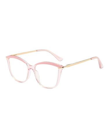 Stylish Large Cat Eye Reading Glasses for Women Men Flexible Frames Computer Readers Blue Light Blocking Glasses 2.0x Pink