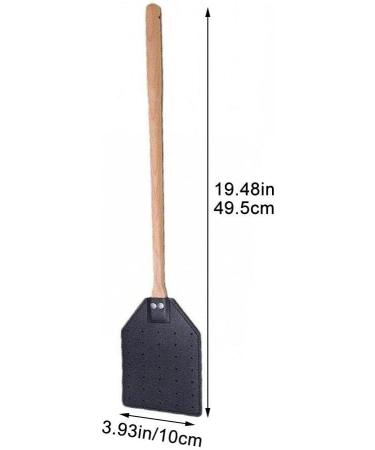 Home Fly Swatter Wood Handle Punched Leather Flyswatter Manual Insect Mosquito Wasp Pest Control Fly Zapper Racket for Indoor Black - Buy Online on GoSupps.com