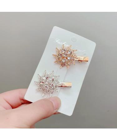 Buy Sparkling Crystal Hair Clips - Slip-Resistant Flower Design Alligator Clips for Women & Girls | Perfect for Parties Weddings & Everyday Wear - Buy Online on GoSupps.com