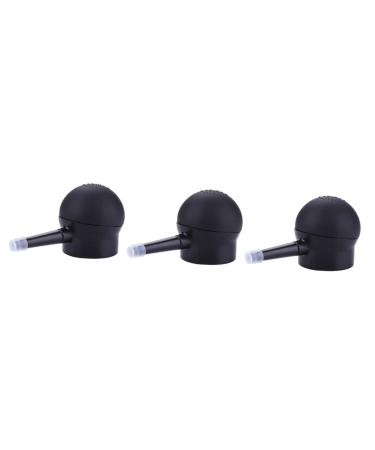 PLAFOPE 3 Pcs Silicone Nozzle Hair Fiber Spray Clear Loose Powder Spray Applicator Pump Black Plastic Abs