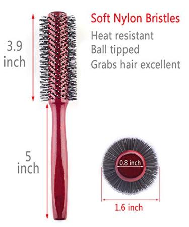 Round Hair Brush for Short/Medium Curly Hair | 1.6 Inch Nylon Bristles | Red | Pack of 1 - Buy Online on GoSupps.com