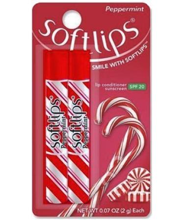 Softlips Lip Balm Protectant with Sunscreen SPF 20  Peppermint  2 Sticks