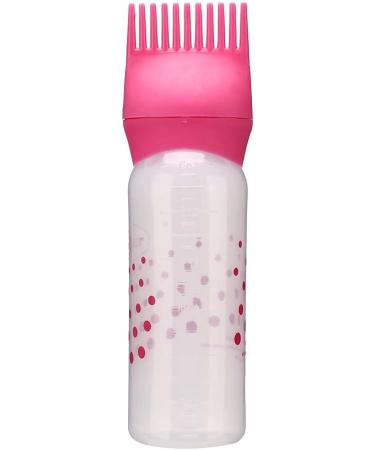 Hair Oil Applicator Brush Hair Dye Bottle 170ml with Comb Teeth for Professional Salon or Home Use (Rose Red) - Buy Online on GoSupps.com
