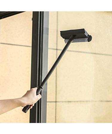 Multi-Use Window Squeegee Cleaner with Sponge and Rubber Blade - Black - Buy Online on GoSupps.com