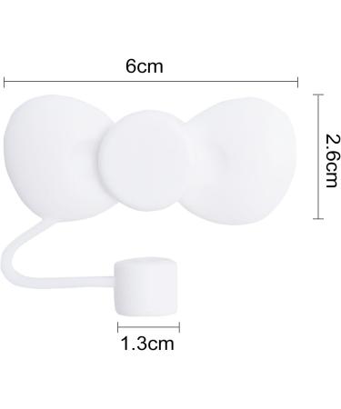 Tumbler Straw Accessory Dustproof Lid Cap Bow Shape 10mm Dust-proof Leak-proof Reusable Food Grade Bottle Dust Cover Tumblers Toppers Drinking Lids White - Buy Online on GoSupps.com