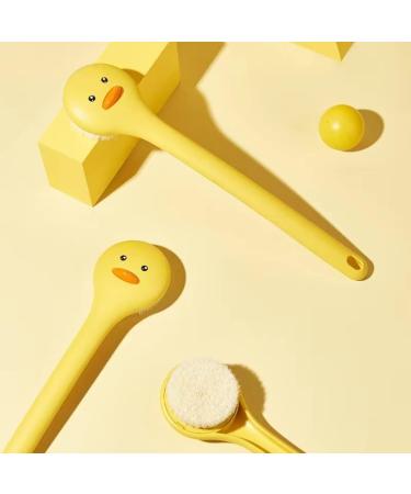 Yellow Duck Long Handle Bath Brush with Soft Bristles | Exfoliating Scrub Towel and Bath Ball Set - Buy Online on GoSupps.com