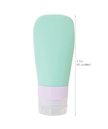 Leak Proof Silicone Travel Bottles Set - 4 Pack 2oz Squeezable Toiletry Containers for Shampoo, Lotion, Soap - Refillable & Portable - Buy Online on GoSupps.com