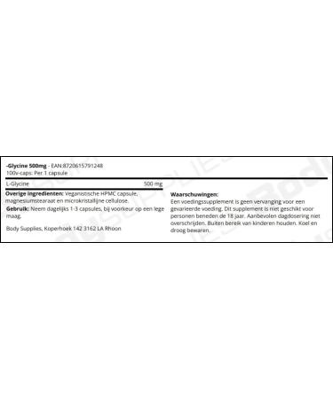 Pure Glycine 500mg 100 vegan caps aminozuren - Buy Online on GoSupps.com