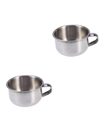 Doitool 2 STK bowl for shaving brushes Traditional shaving shell stainless steel shaver shaver shell for men shaver razor shell with grate -free steel soap bowl shaving foam shaving man like shown