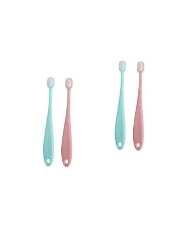 Minkissy 4 pieces toothbrush childrens toothbrush gums care oral hygiene toddler infant tooth cleaner tooth cleaning brush slipproof bristles newborn pp