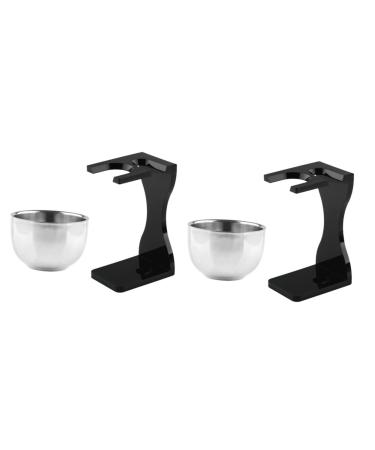 2 Sets Shaving Set Shaving Tool Shaving Brush Stand Shaving Supplies Shaving Bowl and Stand Acrylic Shave Brush Stand Acrylic Shaving Stand Beard Brush Holder Beard Brush Stand