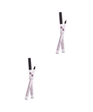 DOITOOL 2pcs Brow Pencil Waterproof Eyebrow Pen Eyebrow Makeup Tool Eyebrow Powder No Smudge Miss