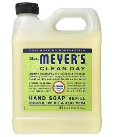 Hydrating Hand Soap Refill in Refreshing Lemon Verbena Scent for any Soap Dispenser for Bathroom & Kitchen Liquid Soap w/ Essential Oils for Hand Wash Cruelty Free Eco Friendly Products  33 Fl OZ Per Bottle  3 Bottles 33...