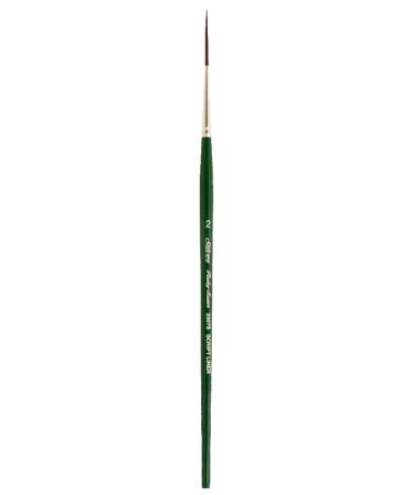 Silver Brush Limited 2507S2 Ruby Satin Script Liner Brush for Fluid and Flow Acrylics  Size 2  Short Handle Size - 2