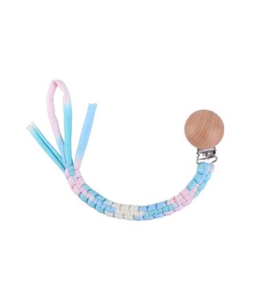 Tian-K Handmade Beech Wood Pacifier Chain Clip - Eco-Friendly Cotton Woven Baby Dummy Leash - Buy Online on GoSupps.com