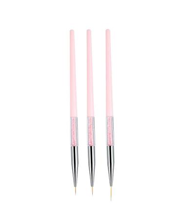 3pcs Nail Art Dotting Liner Brush Set with Rhinestone Handle - Pink Manicure Tools - Buy Online on GoSupps.com