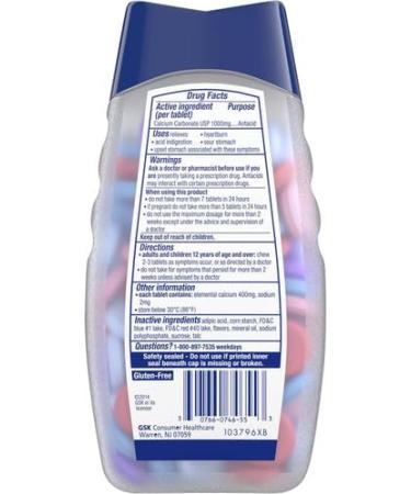 TUMS Ultra Strength Chewable Antacid Tablets for Heartburn Relief and Acid Indigestion Relief Assorted Berries - 160 Count (Pack of 2) - Buy Online on GoSupps.com