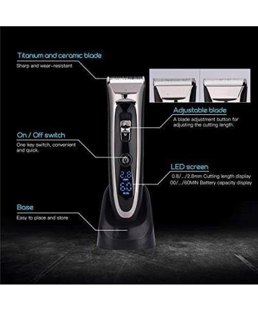 Professional Digital Trimmer | Rechargeable Electric Hair Clipper for Men | Cordless Haircut with Adjustable Ceramic Blade - Black - Buy Online on GoSupps.com