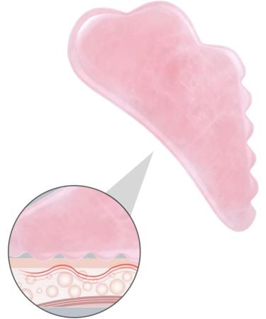 FRCOLOR Quartz Wing Scraping Board & Gua Sha Facial Massager - Rose Crystal Roller for Neck & Face - 10.2x5.5cm - International Shipping Available - Buy Online on GoSupps.com